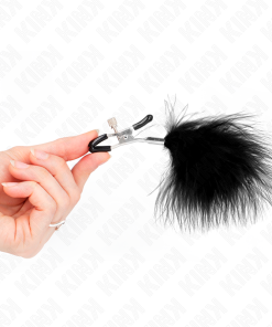 KINK - FEATHER NIPPLE CLAMP BLACK 7 CM - slika 3