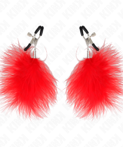 Alternative view of KINK - FEATHER NIPPLE CLAMP RED 7 CM