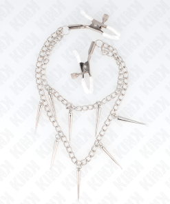 Alternative view of KINK - NIPPLE CLAMPS WITH SPIKES CHAINS 30 CM