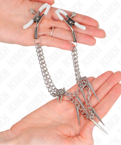 KINK - NIPPLE CLAMPS WITH SPIKES CHAINS 30 CM - slika 3
