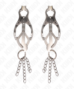 KINK - JAPANESE CLOVER NIPPLE CLAMPS WITH LITTLE CHAINS SILVER - slika 2