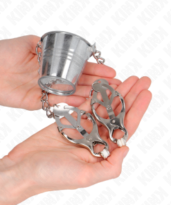 KINK - NIPPLE CLAMPS WITH A BUCKET SILVER - slika 3