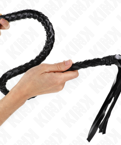 KINK - SNAKE WHIP WITH BLACK HAND RING 65 CM - slika 3