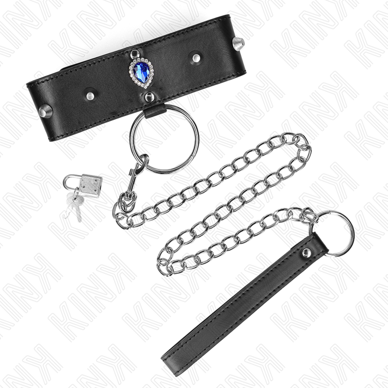 KINK - NECKLACE 65 CM WITH STRAP WITH BLUE DIAMONDS ADJUSTABLE 36-43 CM X 5 CM - slika 2