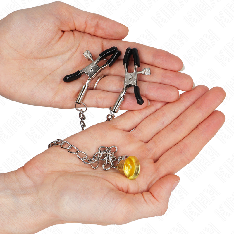 KINK - CHAIN NIPPLE CLAMPS WITH HORN PENDANT 30 CM - slika 2