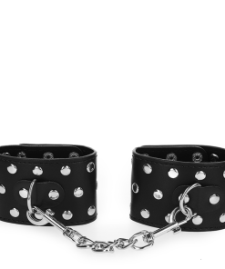 KINK - WRIST RESTRAINTS WITH SNAP FASTEN FULL OF RIVETS BLACK ADJUSTABLE 19-24 CM X 5.5 CM - slika 3