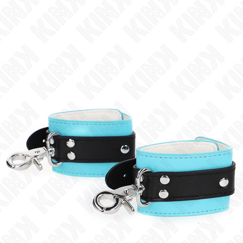 KINK - PREMIUM LOCKABLE WRIST RESTRAINTS BLACK / BLUE ADJUSTABLE 21-28 CM X 5.5 CM - slika 3