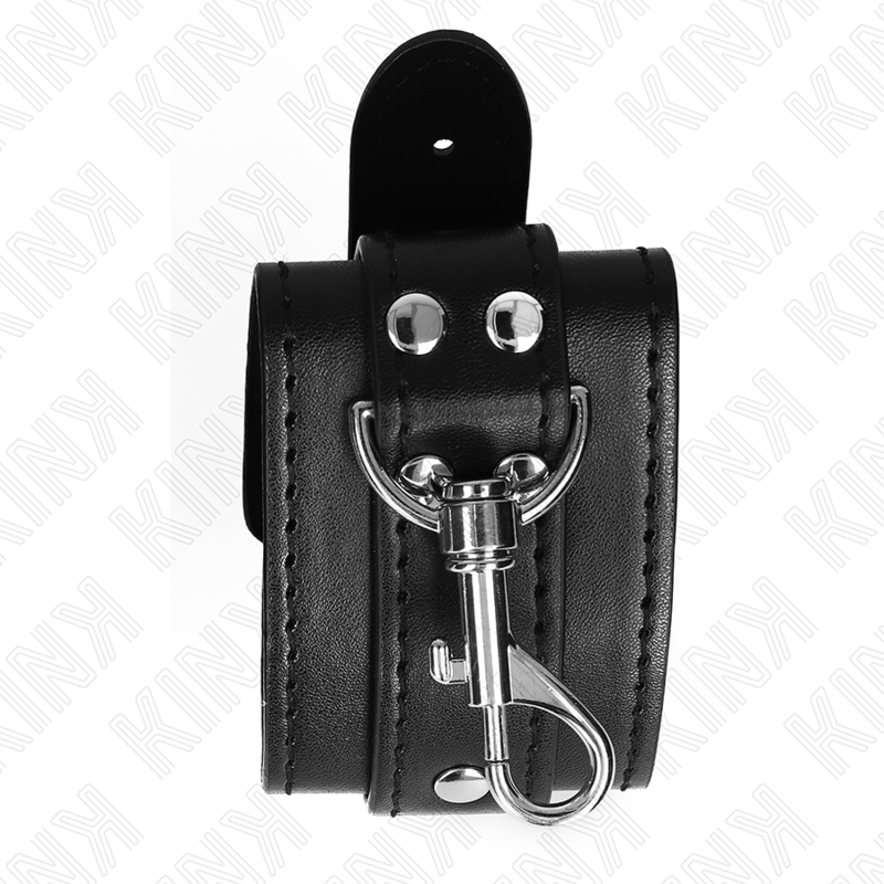 KINK - LOCKABLE DUNGEON WRIST RESTRAINTS BLACK ADJUSTABLE 21-28 CM X 5.5 CM - slika 3