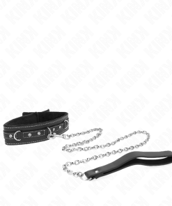 KINK - PVC LEATHER NECKLACE WITH BELT 105 CM RHINESTONE RIVET 41.5 X 4 CM - slika 3