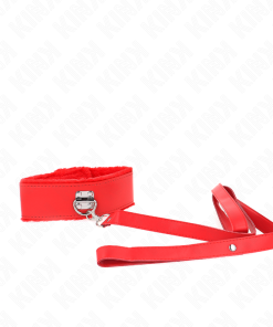 KINK - NECKLACE WITH LEASH 116 CM WITH SILVER STUDS MODEL 4 RED ADJUSTABLE 40-48 CM X 6 CM - slika 3