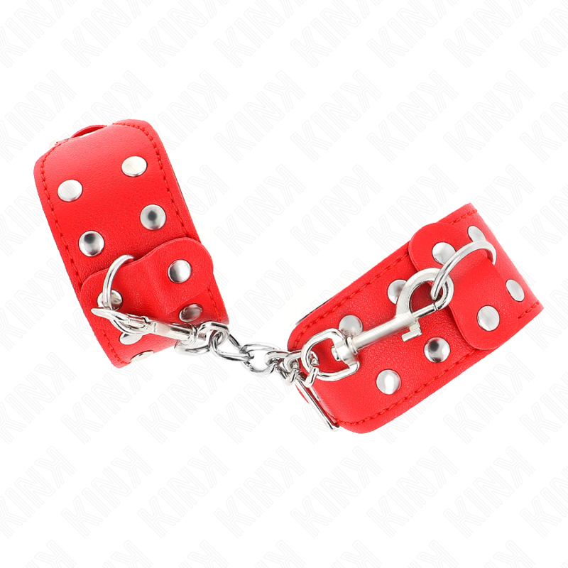 KINK - WRISTBANDS WITH DOUBLE LINE OF ADJUSTABLE STUDS RED - slika 2