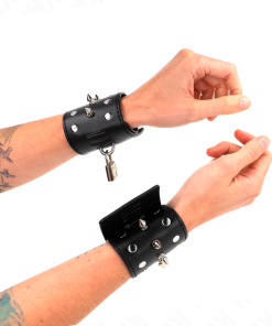 KINK - PUNK WRIST RESTRAINTS WITH SPIKES 25 X 6 CM - slika 3