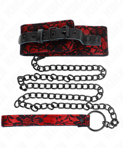 KINK - LACE NECKLACE WITH BELT WITH REAL LEATHER BELT 105 CM / 44 X 5.5 CM - slika 2