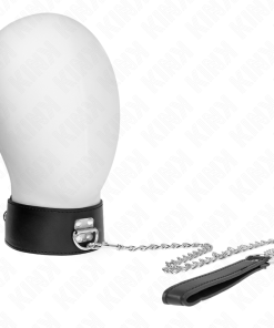 KINK - NECKLACE WITH BELT 65 CM WITH WIDE BLACK STRAP ADJUSTABLE 33.5-41 CM X 5 CM