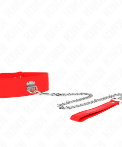 KINK - NECKLACE WITH BELT 65 CM WITH WIDE RED STRAP ADJUSTABLE 33.5-41 CM X 5 CM - slika 3