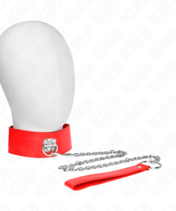 KINK - NECKLACE WITH BELT 65 CM WITH WIDE RED STRAP ADJUSTABLE 33.5-41 CM X 5 CM