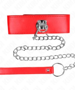 KINK - NECKLACE WITH BELT 65 CM WITH WIDE RED STRAP ADJUSTABLE 33.5-41 CM X 5 CM - slika 2