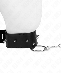KINK - NECKLACE 65 CM WITH LEASH WITH SILVER STUDS MODEL 2 ADJUSTABLE 36-43 CM X 5 CM - slika 3