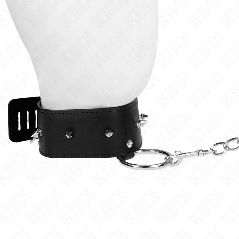 KINK - NECKLACE 65 CM WITH LEASH WITH SILVER STUDS MODEL 2 ADJUSTABLE 36-43 CM X 5 CM - slika 3