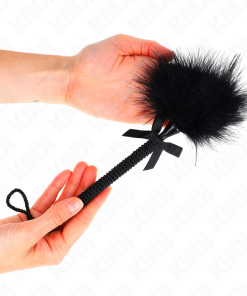 KINK - NYLON ROPE WAND WITH TICKLE FEATHERS AND BLACK BOW 25 CM - slika 3