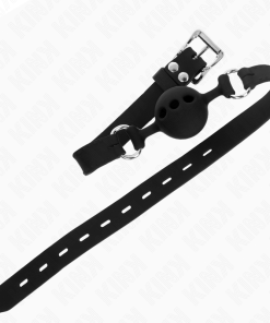 KINK - FULL SILICONE GAG 55 x 2 CM WITH 4 CM BALL SIZE S BLACK ADJUSTABLE 35-51 CM - slika 3