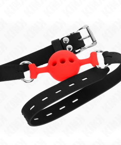 KINK - FULL SILICONE GAG 55 x 2 CM WITH 4 CM BALL SIZE S RED ADJUSTABLE 35-51 CM - slika 3