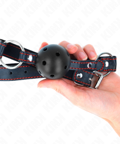 KINK - HOLLOW HARD BLACK BALL GAG MODEL 2 65 x 2.5 CM - slika 3