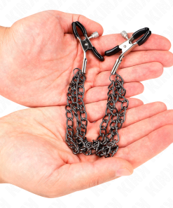 KINK - NIPPLE CLAMPS WITH 3 CHAINS BLACK 20/23/28 CM - slika 3