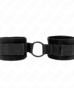 Alternative view of KINK - BEGINNER FUR HAND CUFFS 25 CM WITH O-RING 4 CM BLACK ADJUSTABLE 15-25 CM
