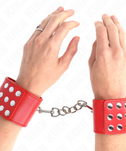 KINK - WRIST RESTRAINTS WITH SNAP FASTEN RED ADJUSTABLE 19-24 CM X 5.5 CM