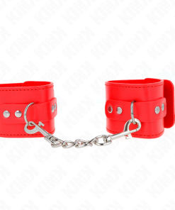 Alternative view of KINK - WRIST RESTRAINTS WITH PADLOCK CLOSURE RED ADJUSTABLE 16-23 CM X 5.5 CM