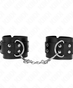 Alternative view of KINK - DOUBLE BUCKLE WRIST RESTRAINTS BLACK ADJUSTABLE 19-26 CM