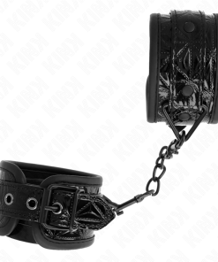 KINK - DIAMOND PATTERN WRIST RESTRAINTS BLACK ADJUSTABLE 17-26 CM X 5.5 CM - slika 3