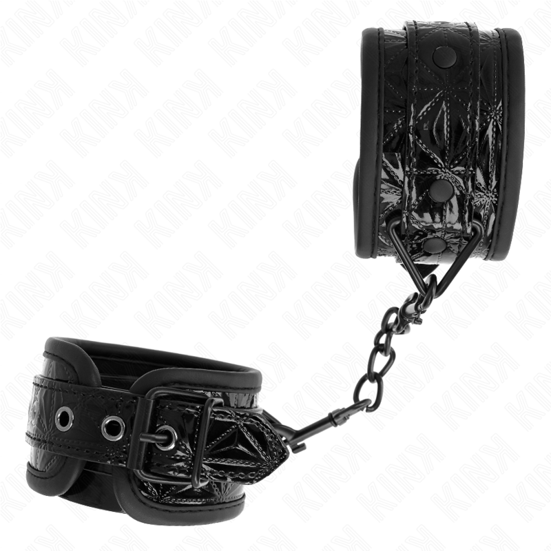 KINK - DIAMOND PATTERN WRIST RESTRAINTS BLACK ADJUSTABLE 17-26 CM X 5.5 CM - slika 3
