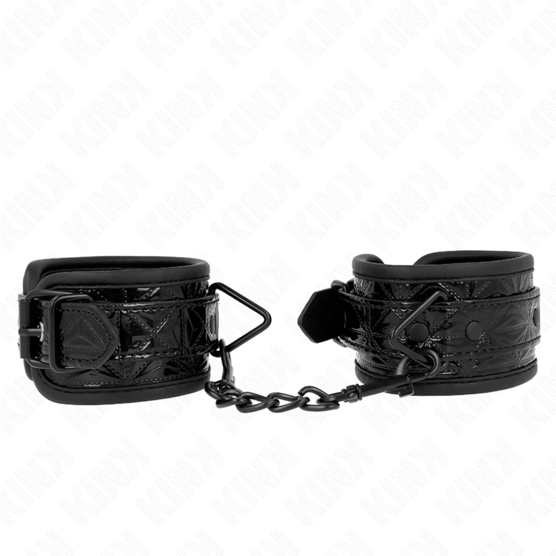 KINK - DIAMOND PATTERN WRIST RESTRAINTS BLACK ADJUSTABLE 17-26 CM X 5.5 CM - slika 2