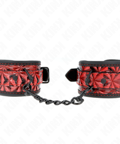 Alternative view of KINK - DIAMOND PATTERN WRIST RESTRAINTS DARK RED ADJUSTABLE 17-26 CM X 5.5 CM
