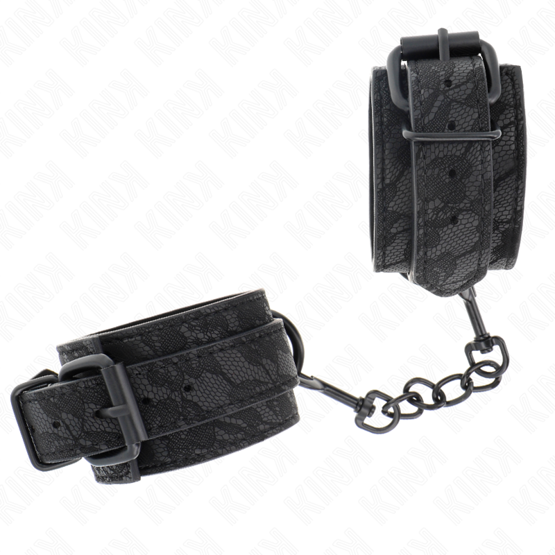KINK - DARK LACE COVERED WRIST CUFFS ADJUSTABLE BLACK 19-26 CM - slika 3