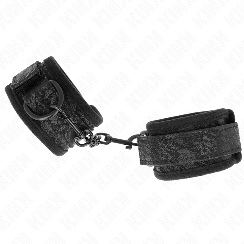 KINK - DARK LACE COVERED WRIST CUFFS NEOPRENE ADJUSTABLE BLACK 20-29 CM X 5 CM - slika 3