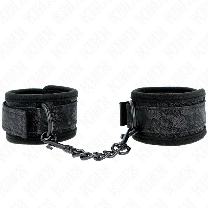 KINK - DARK LACE COVERED WRIST CUFFS NEOPRENE ADJUSTABLE BLACK 20-29 CM X 5 CM - slika 2