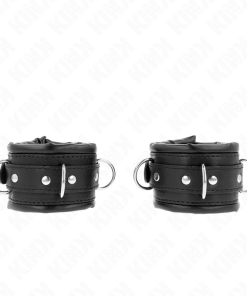 Alternative view of KINK - HEAVY WRIST RESTRAINTS WITH BLACK FUR LINED ADJUSTABLE 20-30 CM X 6 CM