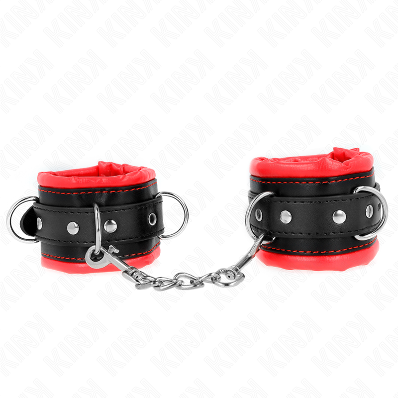 KINK - HEAVY WRIST RESTRAINTS WITH RED FUR LINED ADJUSTABLE 20-30 CM X 6 CM - slika 2