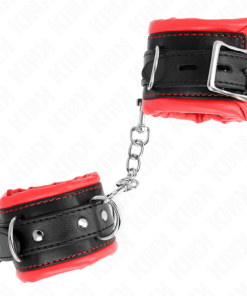 KINK - HEAVY WRIST RESTRAINTS WITH RED FUR LINED ADJUSTABLE 20-30 CM X 6 CM - slika 3