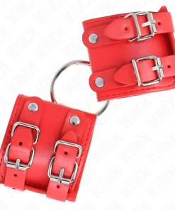 KINK - FIXED WRIST RESTRAINTS WITH RING AND STUDS ADJUSTABLE RED 17-22 CM X 6.5 CM - slika 3