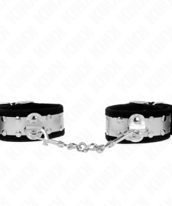 Alternative view of KINK - THIN WRIST RESTRAINTS BLACK / SILVER 30 X 4 CM