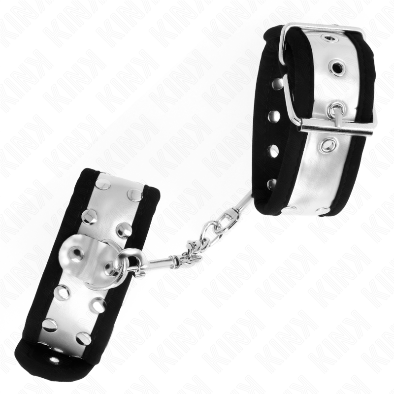 KINK - THIN WRIST RESTRAINTS BLACK / SILVER 30 X 4 CM - slika 3