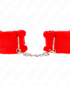 Alternative view of KINK - FURRY LINED WRIST RESTRAINTS RED ADJUSTABLE 17-31 CM X 7 CM