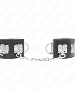 Alternative view of KINK - MULTIPOSITION WRIST RESTRAINTS WITH PADLOCK CLOSURE BLACK ADJUSTABLE 16-23 CM X 5.5 CM