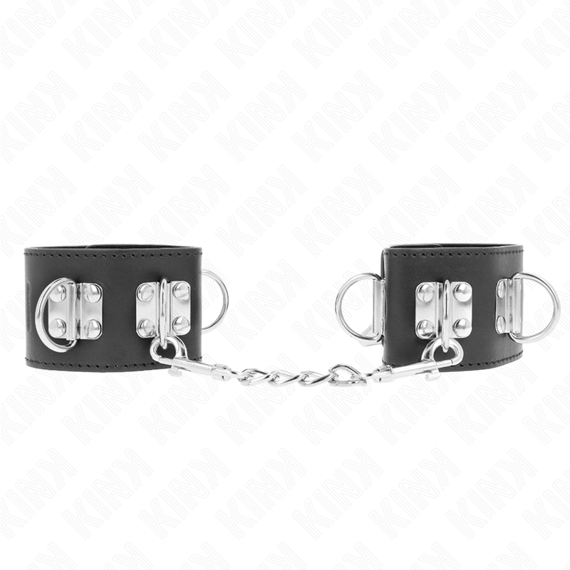 KINK - MULTIPOSITION WRIST RESTRAINTS WITH PADLOCK CLOSURE BLACK ADJUSTABLE 16-23 CM X 5.5 CM - slika 2