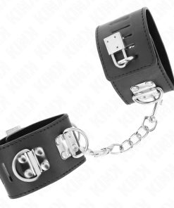 KINK - MULTIPOSITION WRIST RESTRAINTS WITH PADLOCK CLOSURE BLACK ADJUSTABLE 16-23 CM X 5.5 CM - slika 3
