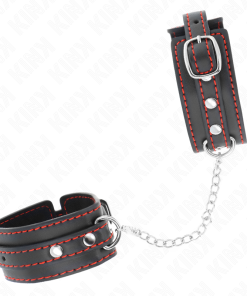 KINK - SMALL WRIST RESTRAINTS BLACK WITH RED LINING ADJUSTABLE 14-24 CM X 3.5 CM - slika 3